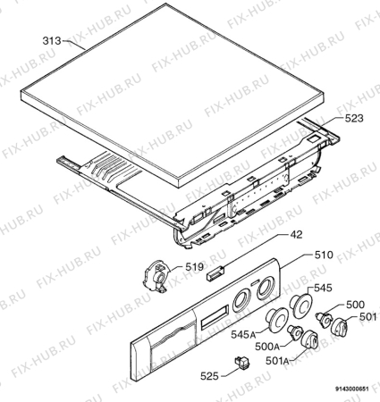 Взрыв-схема стиральной машины Zanussi FLS874C - Схема узла Command panel 037